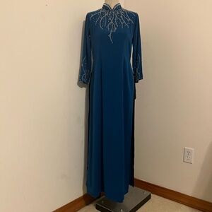 Teal Long  Maxi Ao Dai size XL
